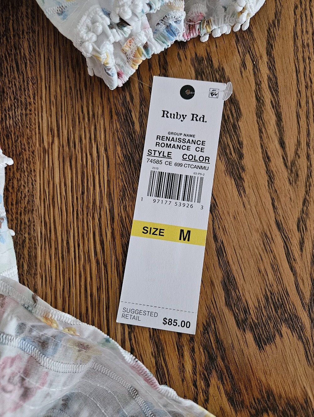 Ruby Rd. Floral Boho Tiered V'neck Mini Peasant Dress - Picture 8 of 9
